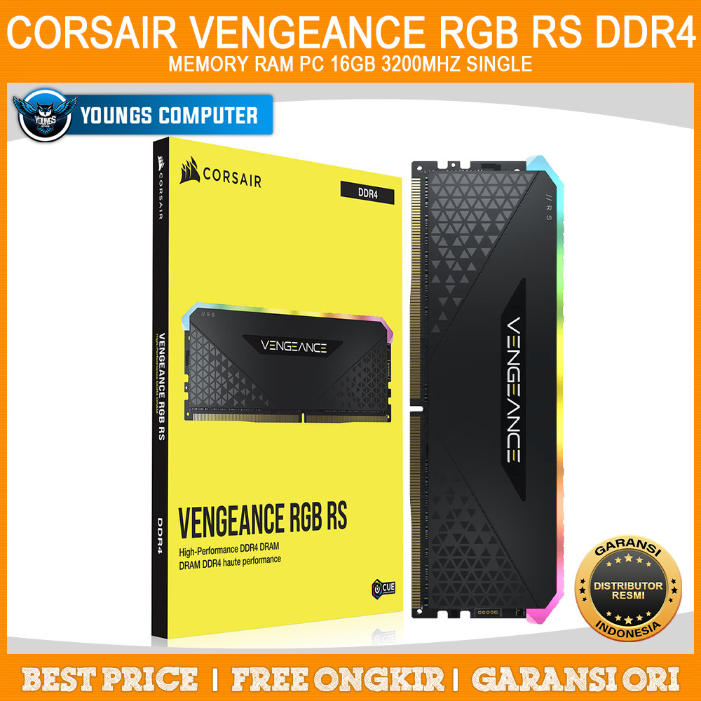 RAM CORSAIR Vengeance RGB RS DDR4 16GB 3200MHz Single