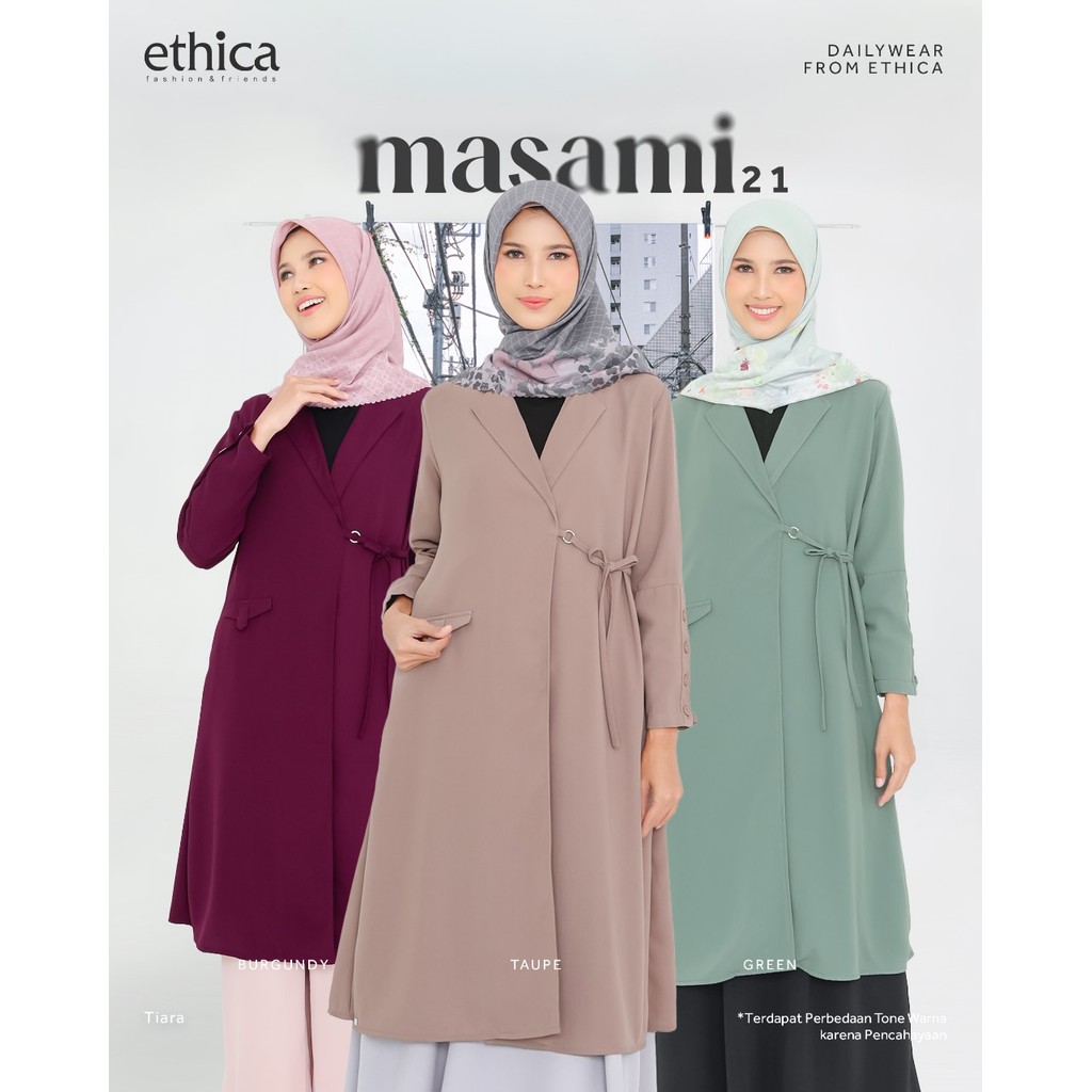 Masami 21 Tunik Daily Model Casual Modern Terbaru by Ethica | Outer Daily Polos Premium | Outer Rema