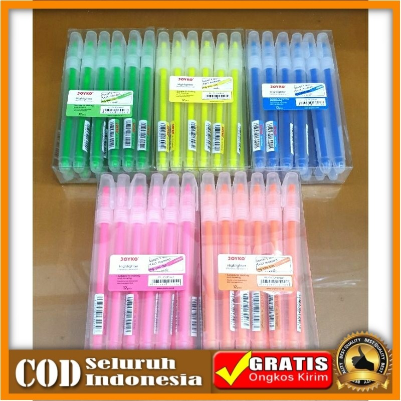 Stabilo Highlighter Joyko HL 73 74 75 76 78 Pastel High Lighter ( Hijau Pink Biru Orange Kuning )