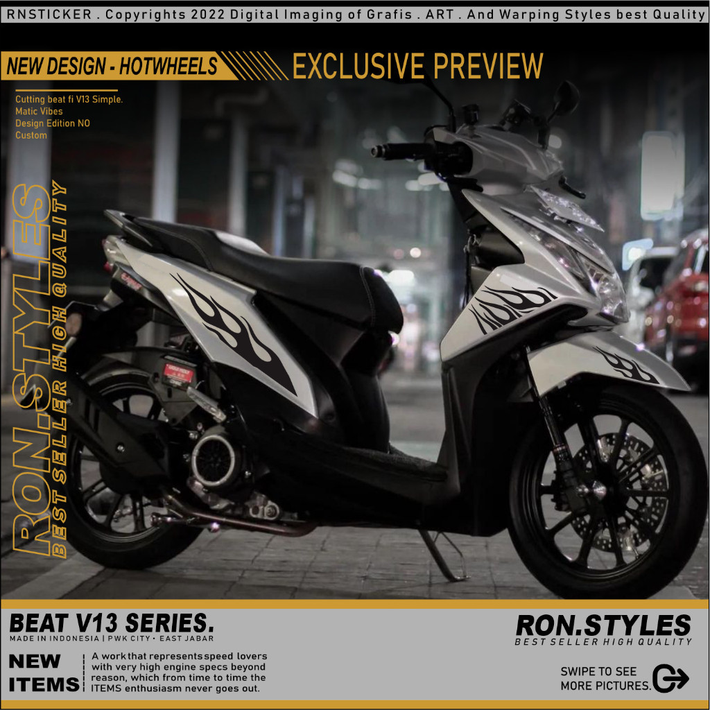 CUTTING STICKER STRIPING BEAT FI API HOT WHEELS | STRIPING VARIASI BEAT FI STRIPING BEAT FI API STIC