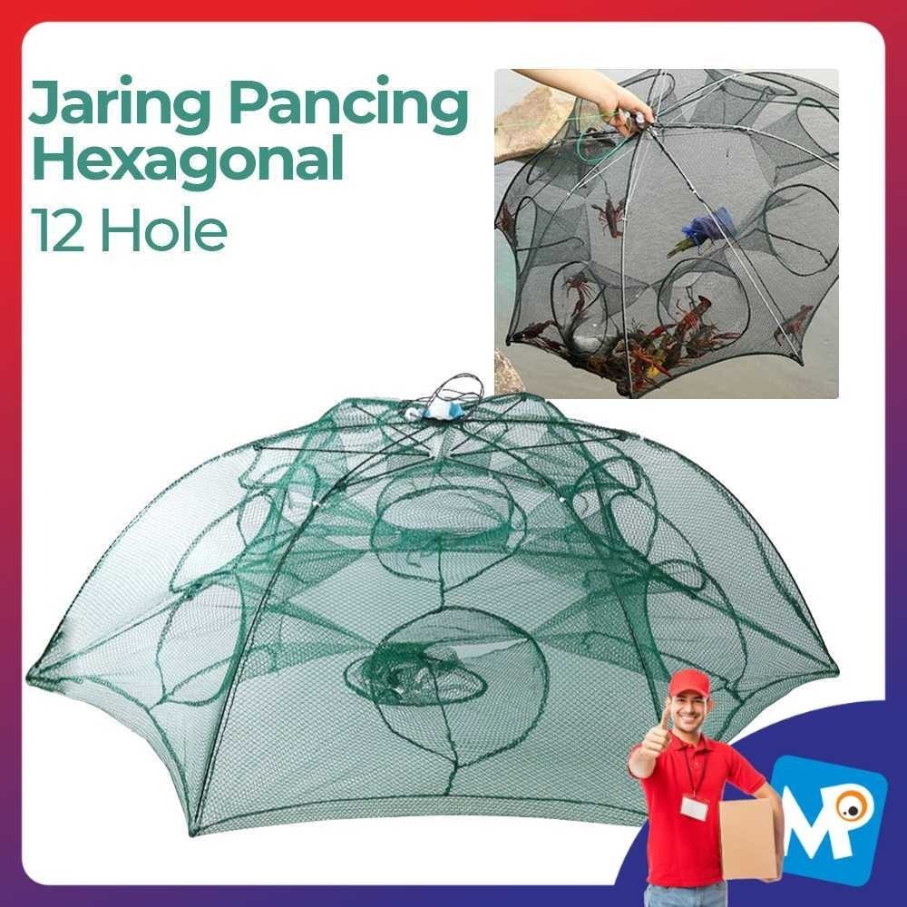 Jaring Pancing Ikan Hexagonal 12 Hole Fishing Net Trap Cage - H14572