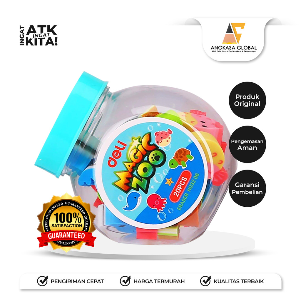 

DELI PENGHAPUS/ ERASER MAGIC ZOO EH03206 (1TOPLES/ 20PCS)