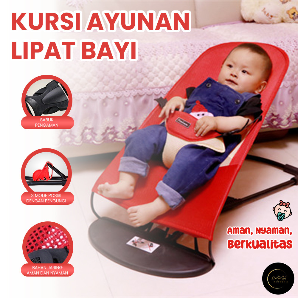 EM Kursi Ayunan Bayi Lipat Bayi Bouncer Tempat Tidur Bayi Goyang