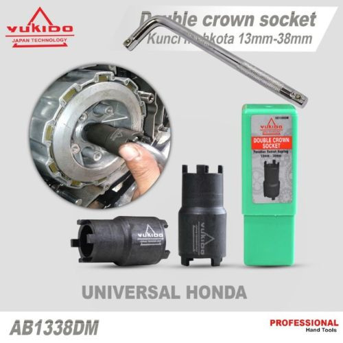 PAKET 2 ITEM - KUNCI MAHKOTA + GAGANG SHOCK ( L ) - Double Crown Socket Kunci Mahkota Kunci Kopling 