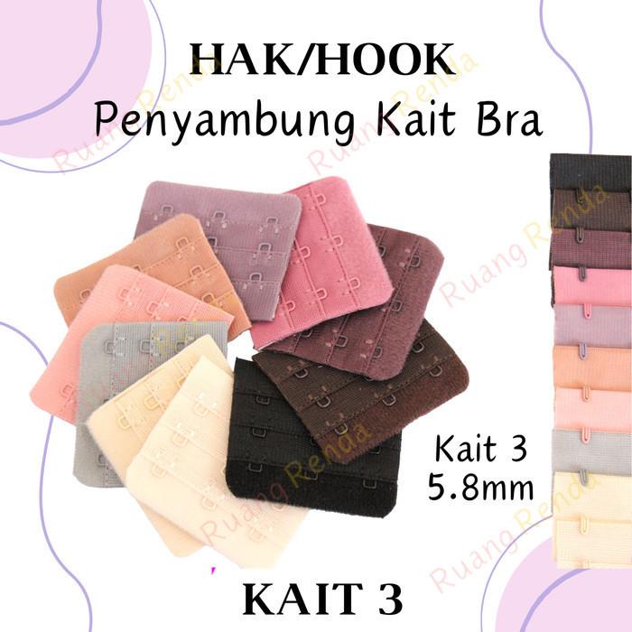 Kait/Hook Bra/BH 3.2/3.8/5.7mm Penyambung Lingkar Bra /BH Khusus Konfeksi