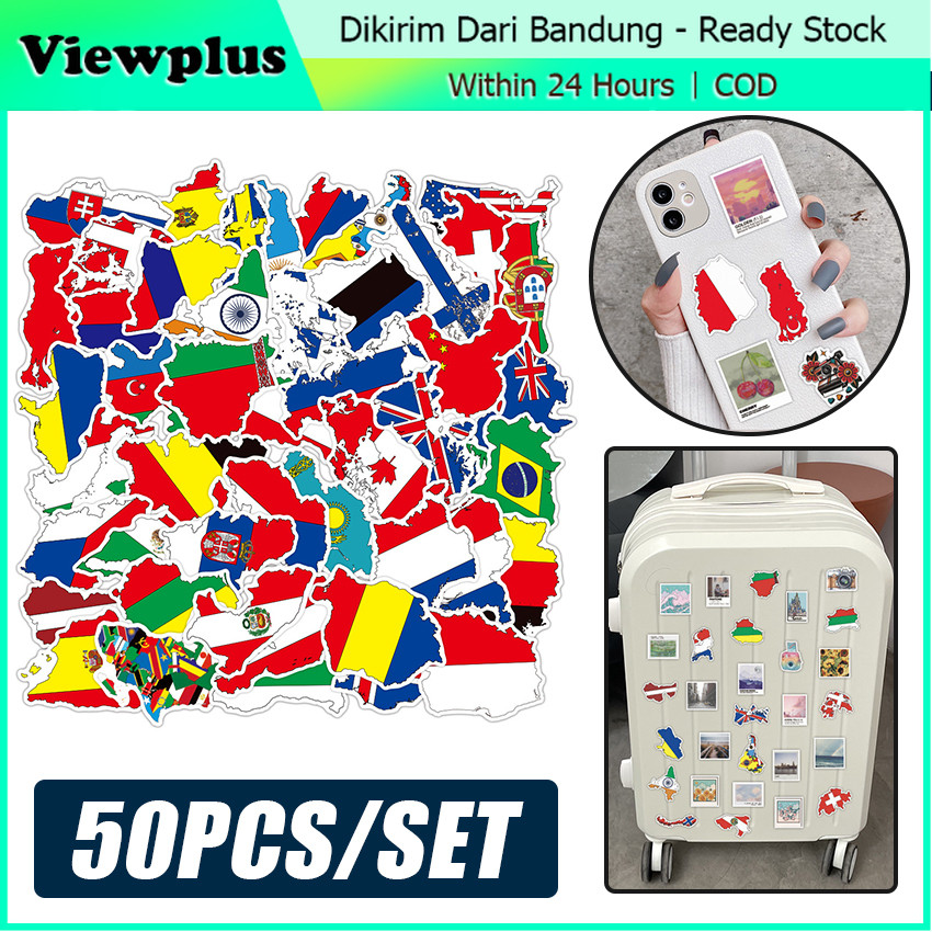 

50Pcs Stiker Negara | Sticker Country Laptop Helm Tumblr Sticker Koper Anti Air