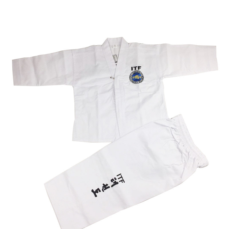 ITF Taekwondo Uniform White Professional Taekwondo Dobok Exquisite Embroidery Taekwondo Suit For Chi