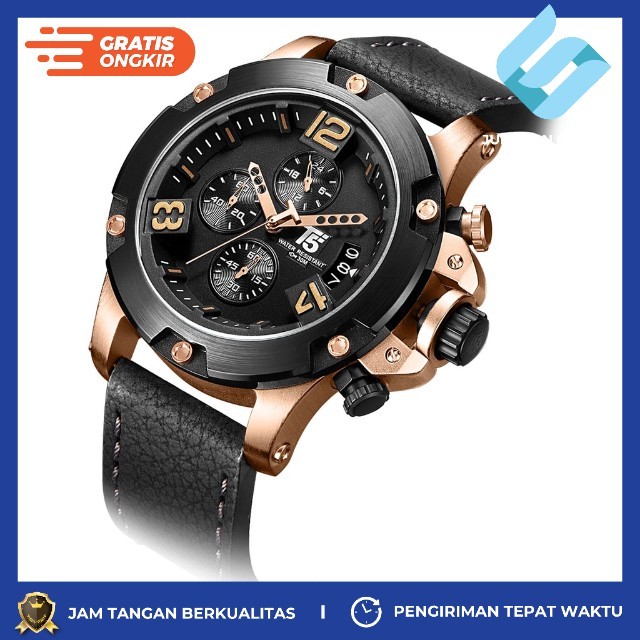 Jam Tangan Pria Sport T5 H 3638G Chronograph Tanggal Aktif & Paper Bag - Bisa Bayar Ditempat - COD -