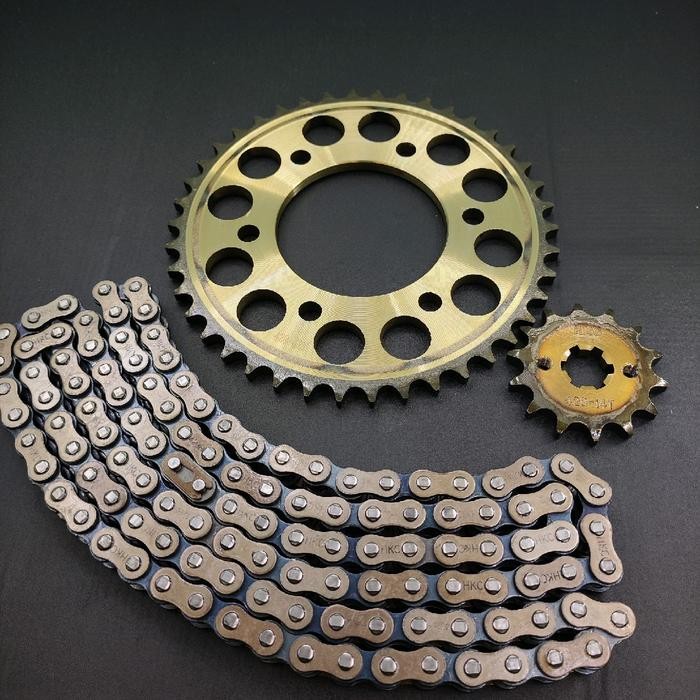 gear gir set Paket Vixion old Vixion new 2006-2016 gearset gigi tarik rantai roda model sss Gold Bes