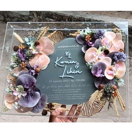 MAHAR UANG TERLARIS Mahar box akrilik murah free custom warna dan tema bunga, mahar estetic simple d