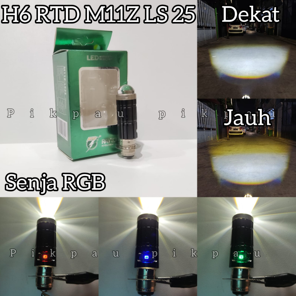 Lampu Utama H6 RTD Rayton M11Z LS25/LS10 Senja RGB Light LED Laser High Low full Aluminium