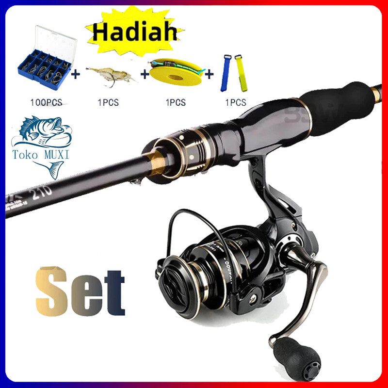 joran pancing 1.65m-2.7m 2 bagian pancing reel 2000 3000 4000 joran spining reel pancing/Karbon Jora