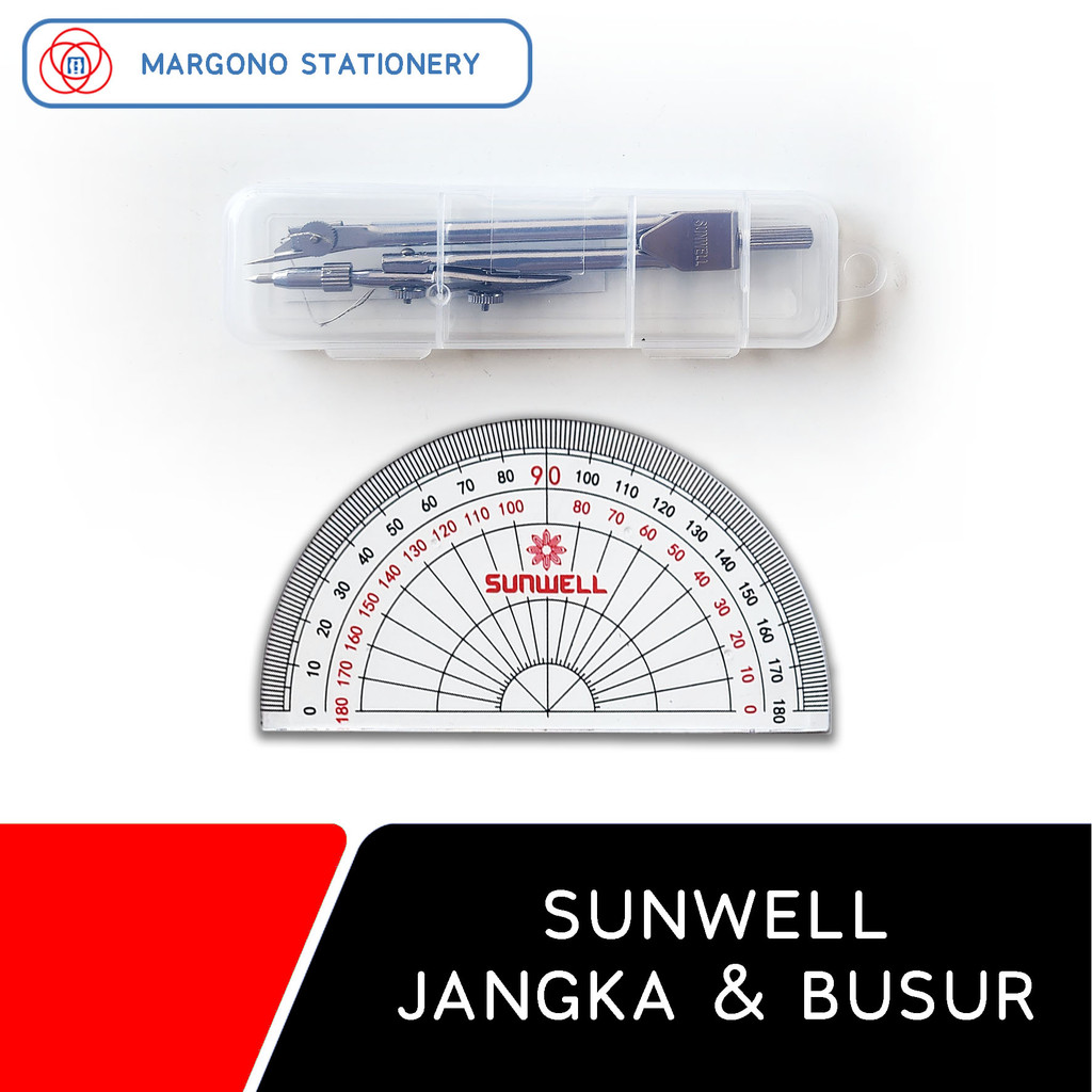 

Sunwell Penggaris Busur Plastik RL-180 / Jangka Besi Set Matematika - 1 Pcs