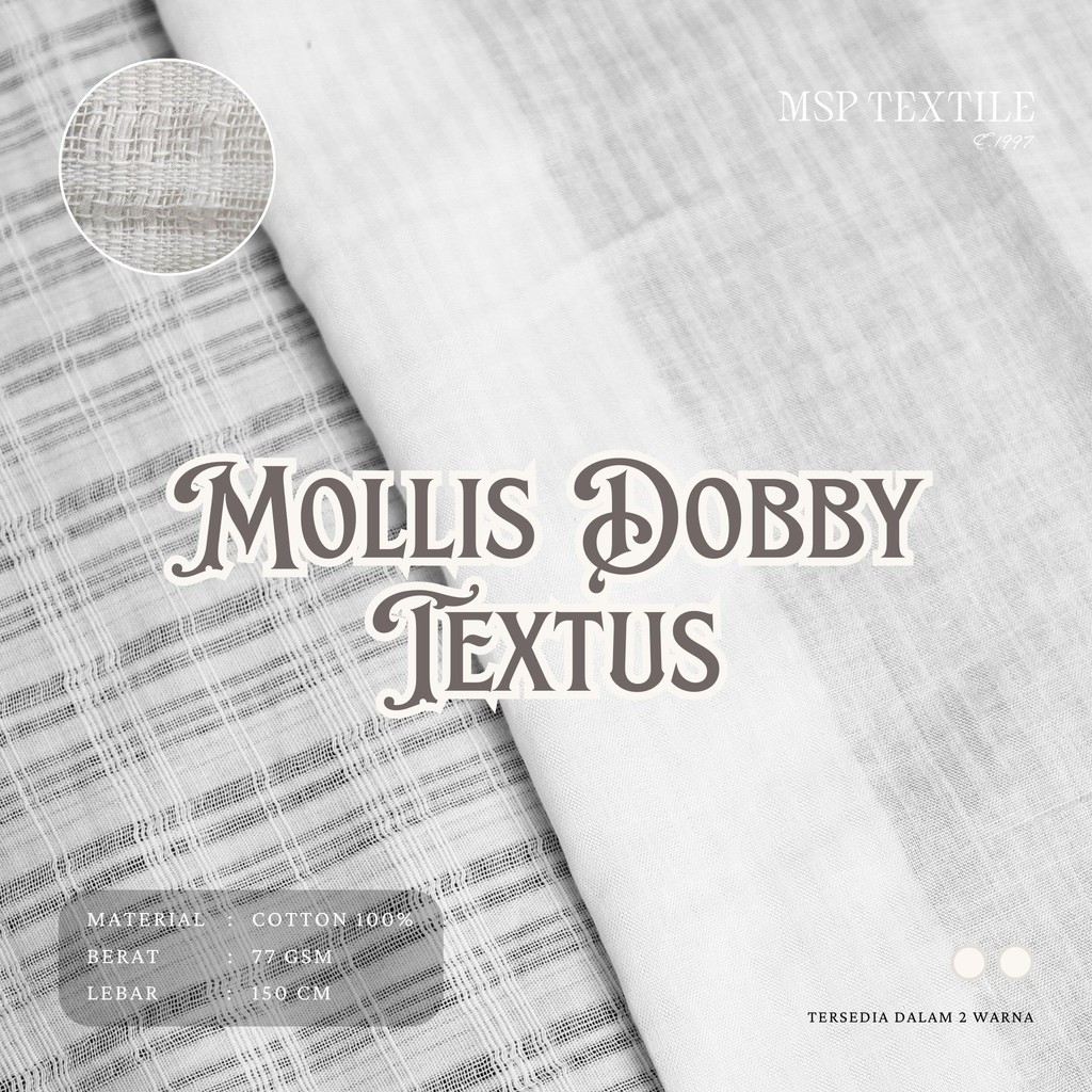 KAIN MOLLIS DOBBY TEXTUS KATUN PREMIUM UNTUK MUKENA TUNIK PASHMINA