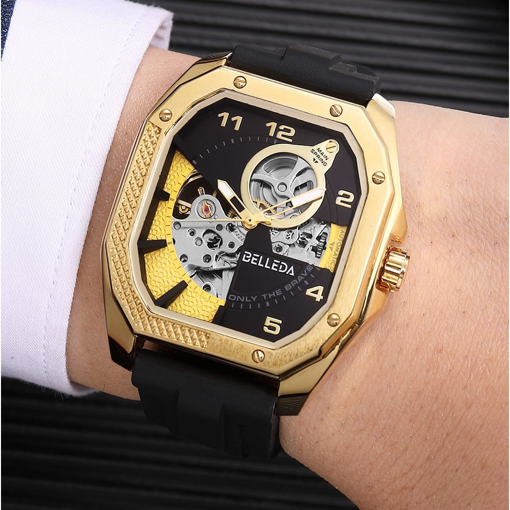 BELLEDA 9528 KARET Jam Tangan Pria Tali Karet Anti Air Terbaru