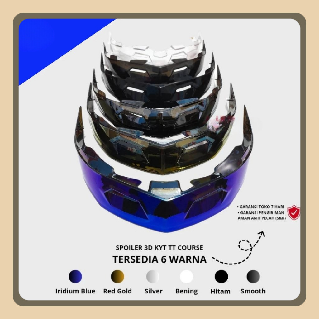 Spoiler Helm 3D KYT tt course Blue / SPOILER 3D KYT TT/COURSE - spoiler helm kyt 3D tt course helm k