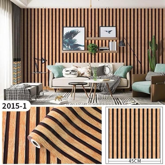 Hot Produk ( BELI 4 GRATIS 1 ) COD | BAYAR DI TEMPAT | Wallpaper Sticker Dinding Terlaris Kayu Pane 