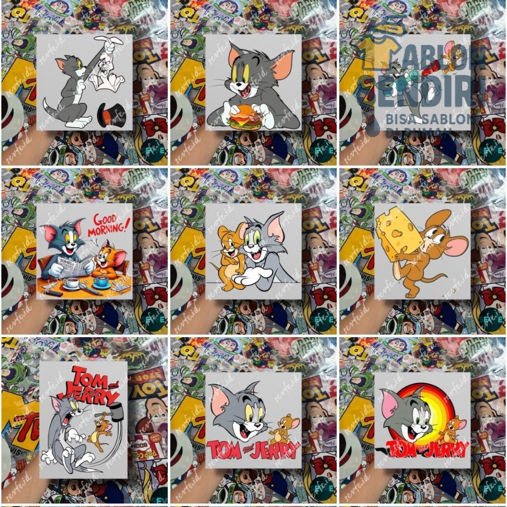 

Stiker DTF Sablon Setrika Sablon Stiker TOM & JERRY