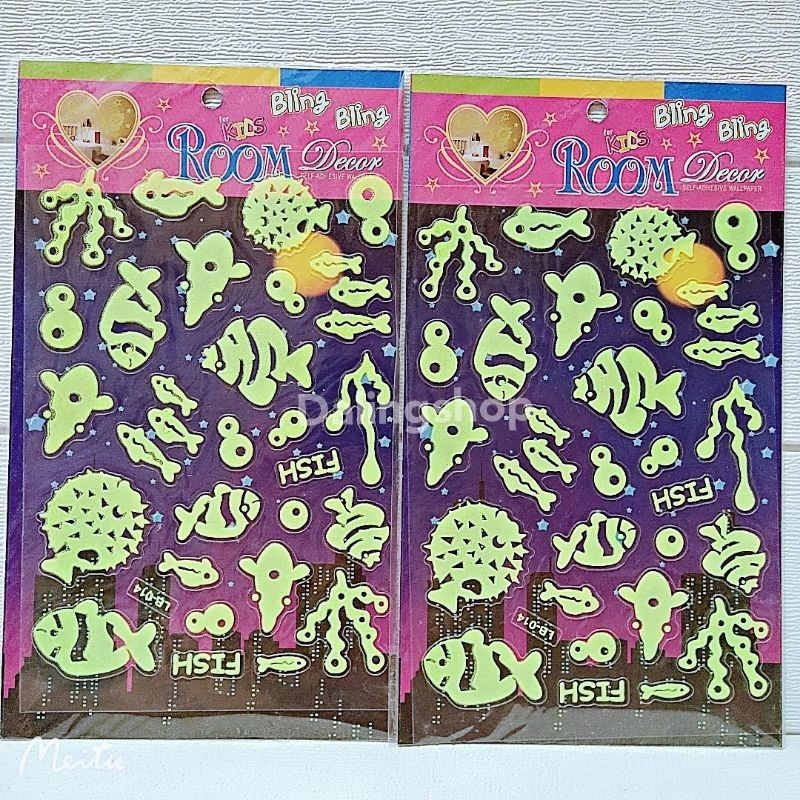 

Dalingshop Stiker Anak 3D Timbul Stiker Cahaya Pancing dengan Senter di tempat Gelap