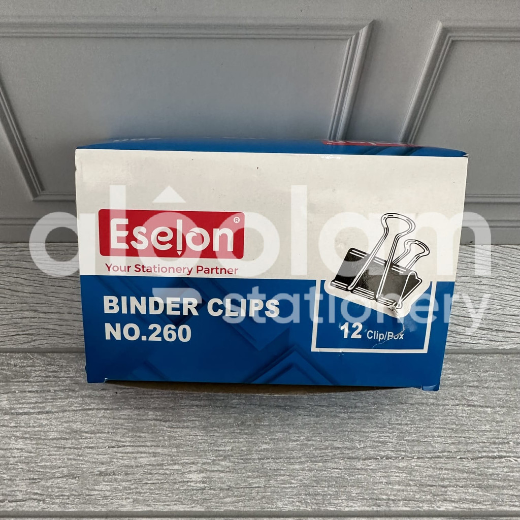 

SELUSIN ( 12 PCS ) Binder Clip Penjepit Kertas Hitam No. 260 lengkap