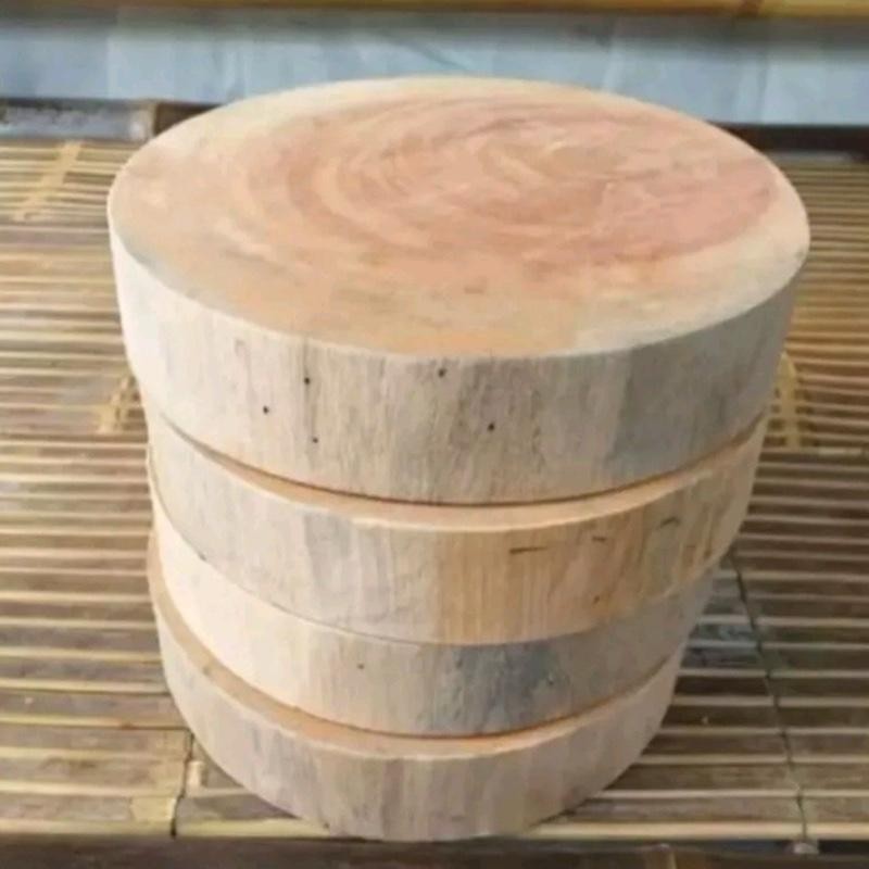 talenan kayu mahoni diameter 25cm tebal 5 cm