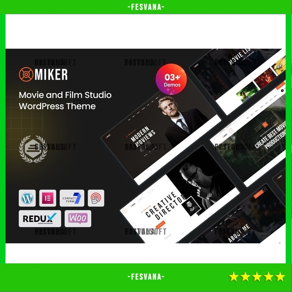 WORDPRESS THEME MIKER - MOVIE AND FILM STUDIO   D5335 TEMA TEMPLATE WEB BY FESVANA ORIGINAL