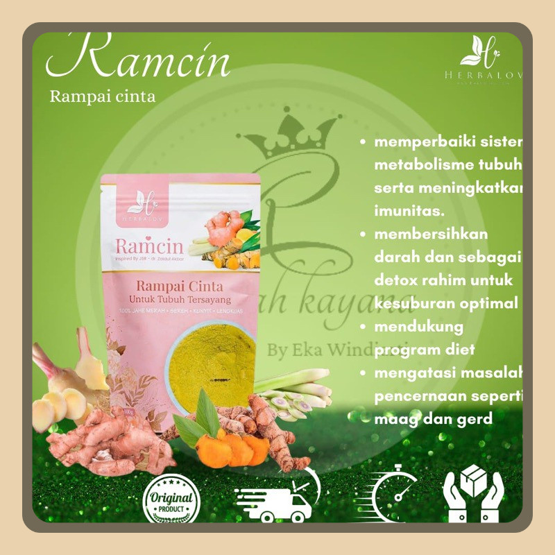 

HERBALOV | RAMCIN RAMPAI CINTA INSPIRASI By. JSR Membantu program diet, untuk promil, dan imunitas tubuh