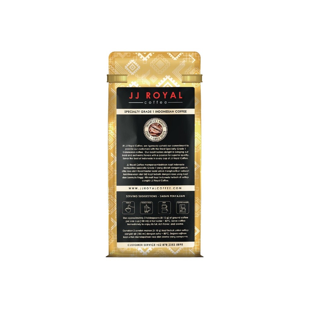 

JAMIN MURAH !!!JJ Royal Coffee Aceh Gayo Arabica Beans (Kopi Biji) Bag 200g(BISA LANGSUNG ORDER)
