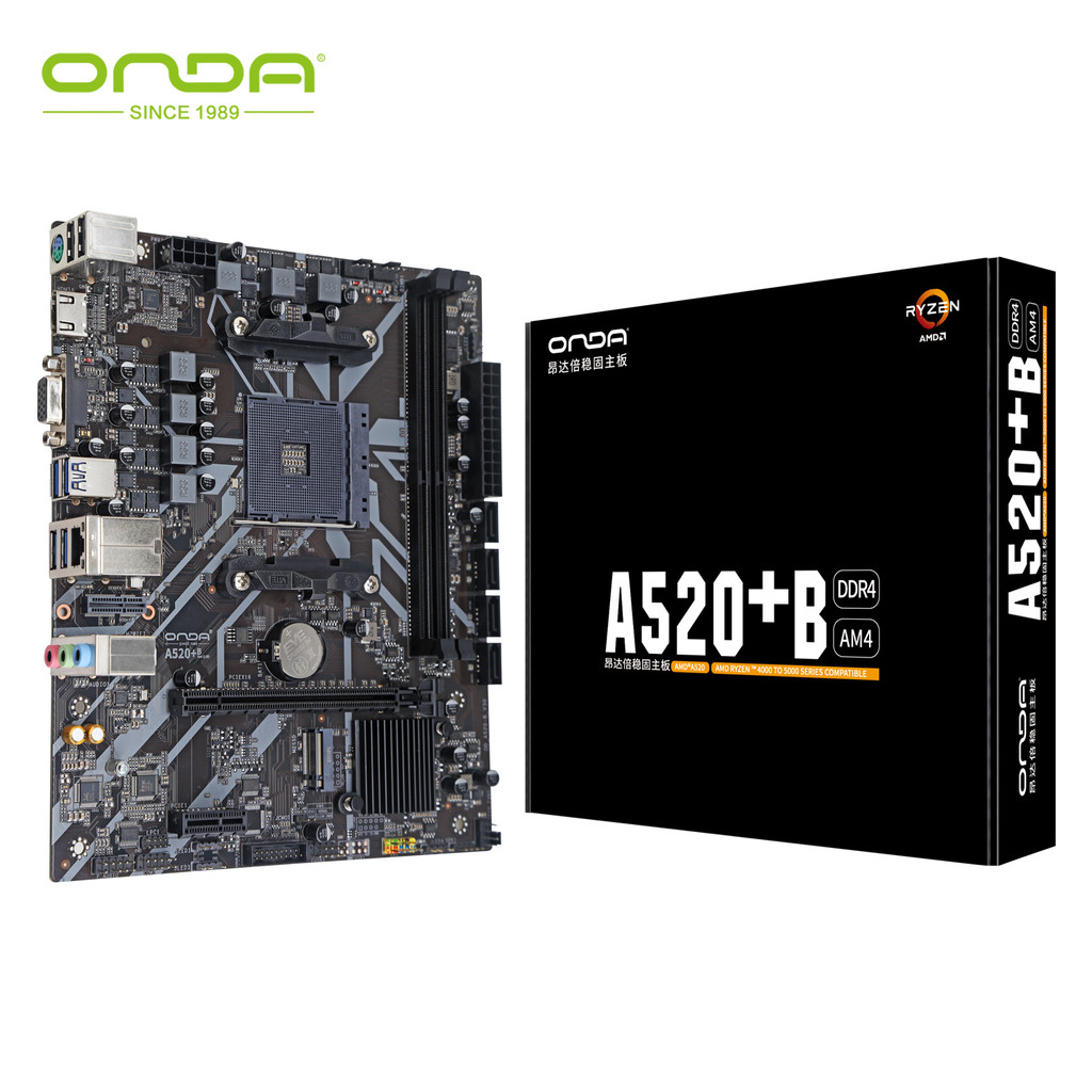 ONDA A520 AM4 Motherboard-For Ryzen 3st-5th Gen CPU 5000G 5600X 5700X,M.2 NVMe PCIe Gen3,WiFi6 M.2 S