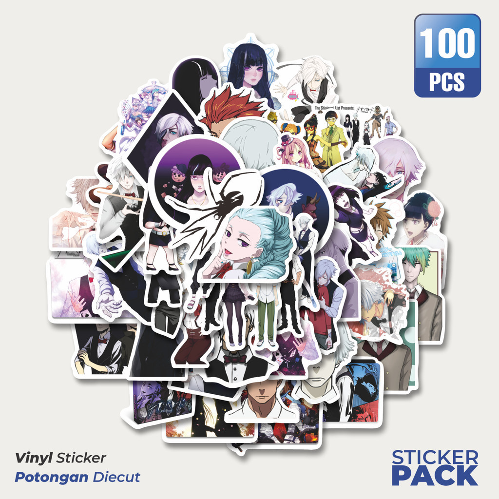 

100 PCS STIKER Anime Death Parade (Desu Parēdo) Waterproof Aesthetic- Untuk Laptop, Motor, dan Helm - Paper Stationery Pack