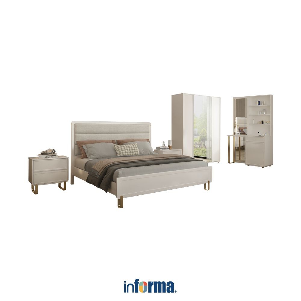 Informa Catherine Set Kamar Tidur - Putih Set Bedroom Furniture Kamar Tidur Set Tempat Tidur Lemari 
