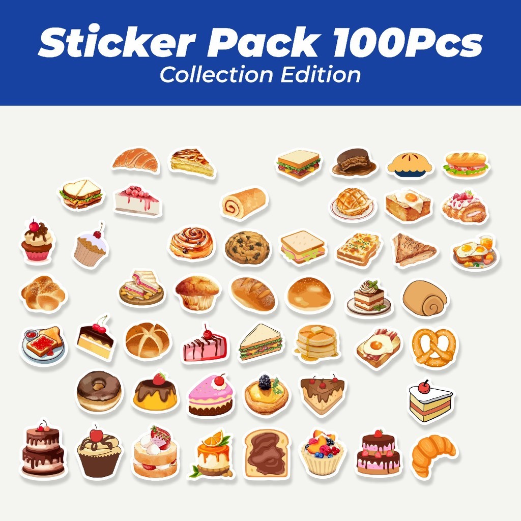 

Hot Stiker Dessert Kue Makanan Manis Lucu Anti Air Stikers Berperekat Waterproof Sticker Decal Buat Motor Helm Buku Journal Koper Casing HP Laptop Botol Minum