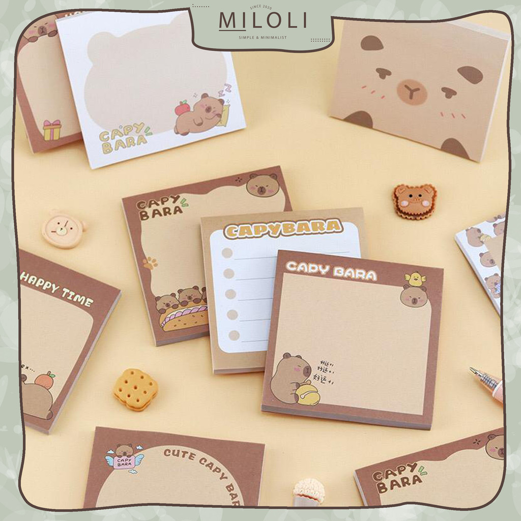 

[MILOLI] 50Lembar MEMO NOTES DAILY CUTE CAPYBARA Note Memo Diary Lucu Paper Notepad - C0080