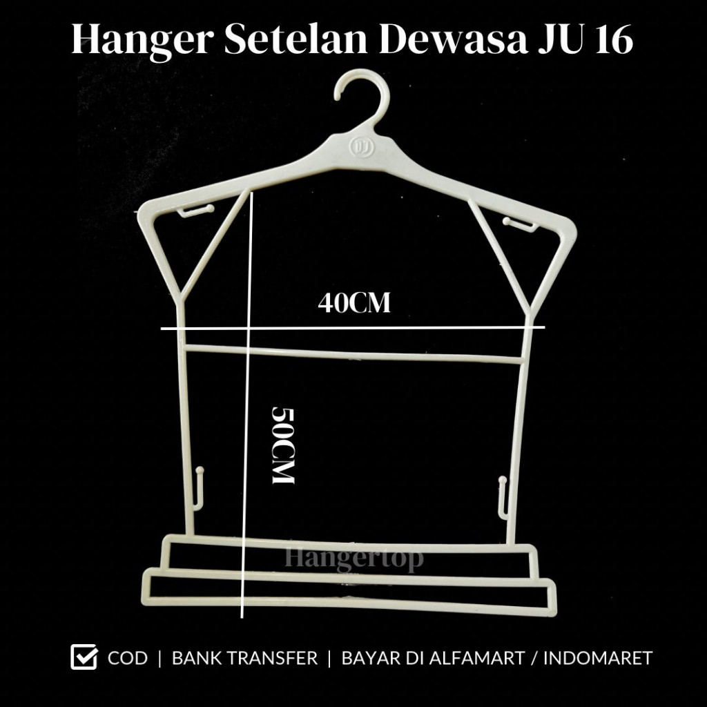

Hanger Setelan Layang Baju Dewasa JU-16 | Hanger Setelan Baju Dewasa Harga Perlusin (12 PCS)