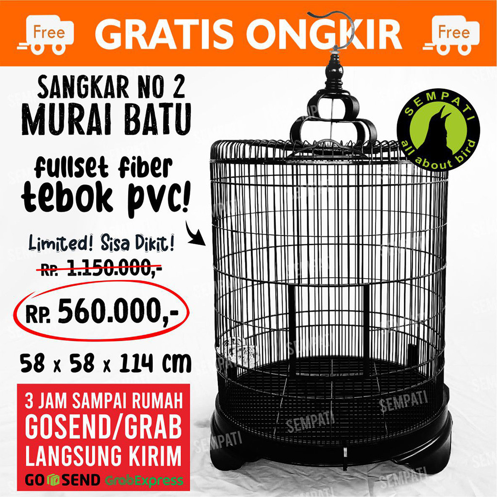 SEMPATI KHUSUS 3 JAM SAMPAI INSTAN GRAB GOJEK Sangkar Murai Import Kandang Burung Murai Batu Bahan F