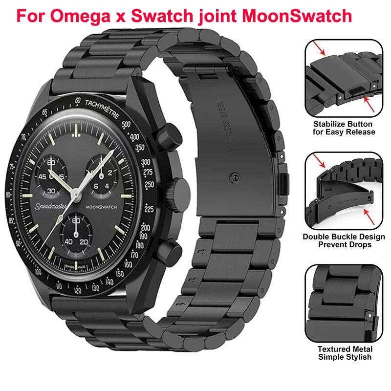 Stainless Steel Strap For Omega x Swatch joint MoonSwatch Band 20mm Metal Wrist Bracelet Correa For 