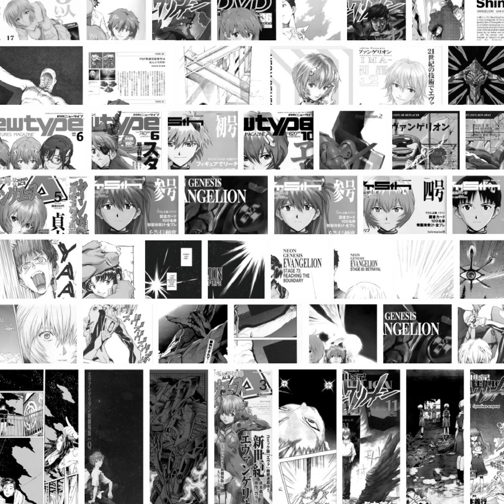 

Stiker Cutting Pack Stiker Neon Genesis Evangelion B&W Isi 100Pcs Series Aesthetic Lucu Keren Untuk Koper Bahan Vynil