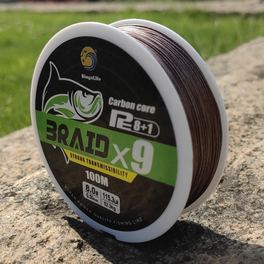 BingoLife 100m Senar PE X9 Fluorocarbon Fishing Line Tali Benang Senar Pancing 0.8#~8.0# Mulus Kepad
