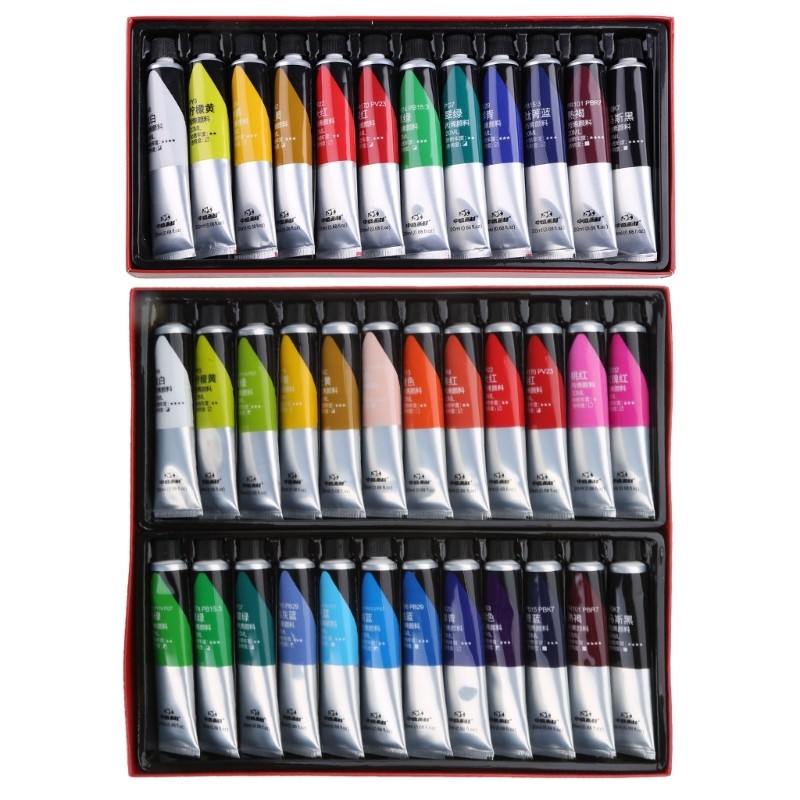 

12/24 Colors Professional Acrylic Paint 20ml Drawing Painting Pigment Hand-paint