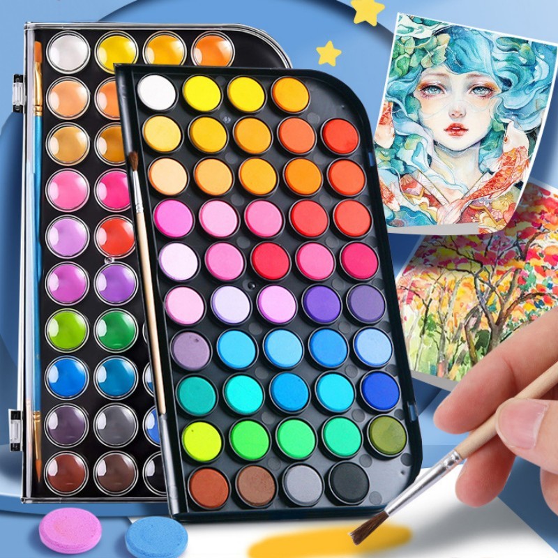 

48/16 Colors Watercolor Paint for Beginner Water Color Drawing Set with Palette&Brush Art Supplies for Artist