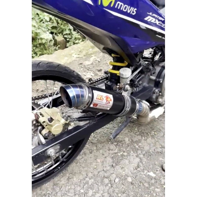 selencer knalpot racing red Leo inlet 50mm MX king MX new Sonic Supra GTR CB150R satria Fu Jupiter