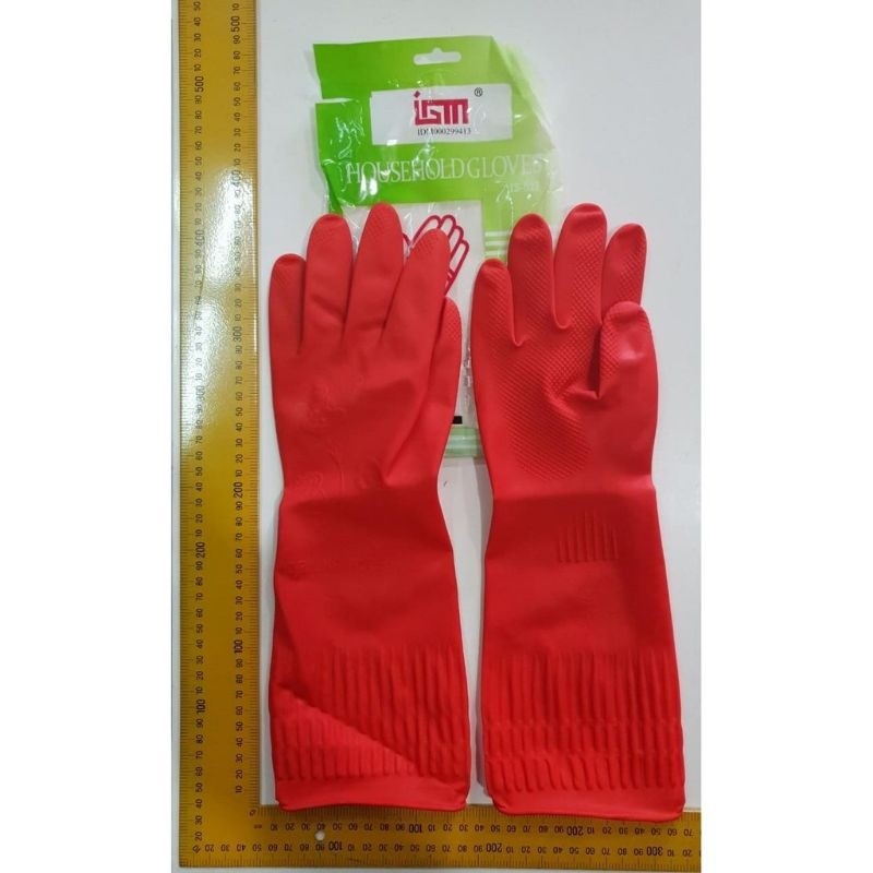 STRONG IGM Sarung Tangan Karet Panjang / Sarung Tangan Karet Pendek UKURAN L 40CM