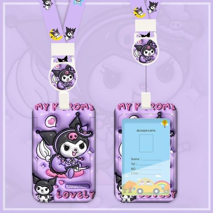 

3D Name Tags Kartun Karakter Tali Gantungan / Card Holder / Name Tag Id Card / Id Card Karakter Tali / Photocard Holder / Tempat Kartu - kuromi-3D