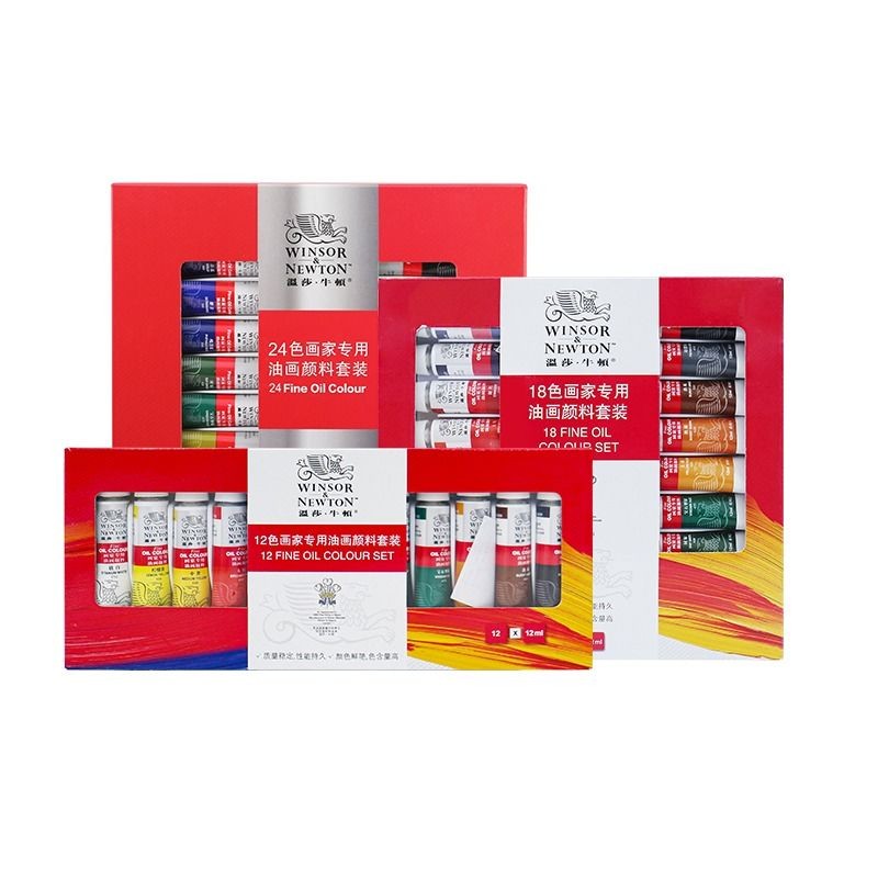 

Authentic Winsor Newton Artist Oil Paint Set 12/18/24 Colors Oil Painting Pigments 12ml Lightfast Heavy Body Oil Painting Canvas
