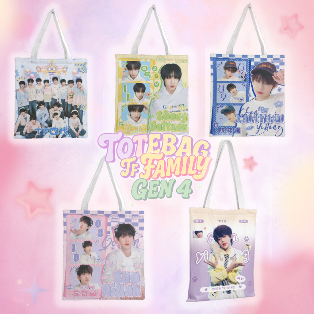 [PS] TOTEBAG TF FAMILY MEMBER WARNA WARNI KANVAS TEBAL MURAH UNIK CPOP IDOL CHINA MERCH FANS FAVORIT