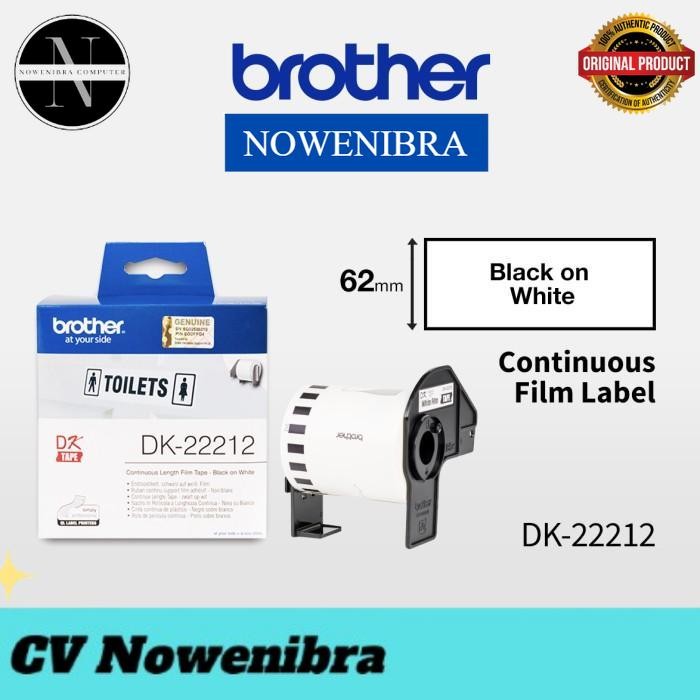 

Brother Label Tape DK-22212 62mm Continuous Length Film White Tape