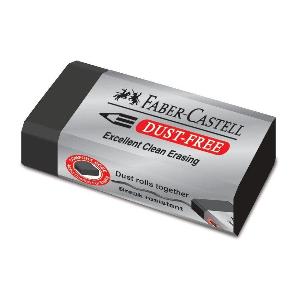 

ERASER FABER CASTELL DUST FREE WARNA HITAM DAN PUTIH peng hapus Penghapus Pensil Stationery