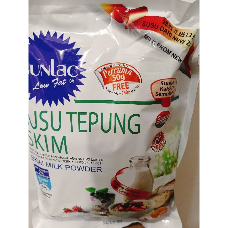 

SUNLAC Low Fat Tepung Susu Skim 700 Free 50 Gr