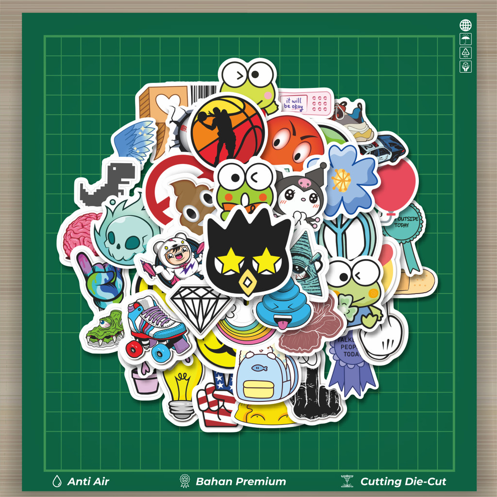 

HOT 50 PCS STIKER Noob Pack Stiker Random V2 Stiker Stiker Fashion Cars Decal Dingin Kartu Album Custom Vinyl Anti Air- Sticker Aesthetic Buku Journal Koper Casing HP Tablet Laptop Helm Motor Botol Minum