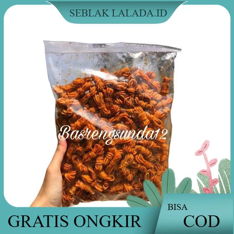 

mie Gulung mie Uwel pedas daun jeruk isi 1kg Cemilan Food Instan